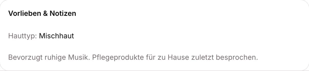 Notiz in der Kundenakte